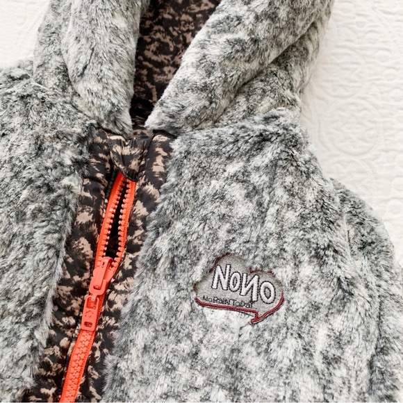 Nono Girls' Faux Fur Reversible Insulated‎ Jacket, 9-10 - Picture 3 of 6